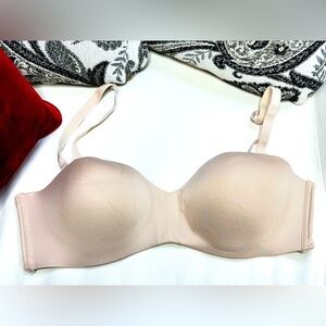 Maidenform BRA 38D Beige Women's Wireless SE0015 Strapless Side Boning 5473 Y